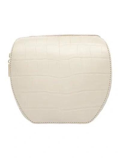 Pre-owned Staud Embossed Leather Clutch In Neutral