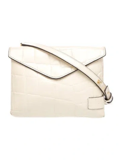 Pre-owned Staud Embossed Leather Crossbody Bag In Neutral