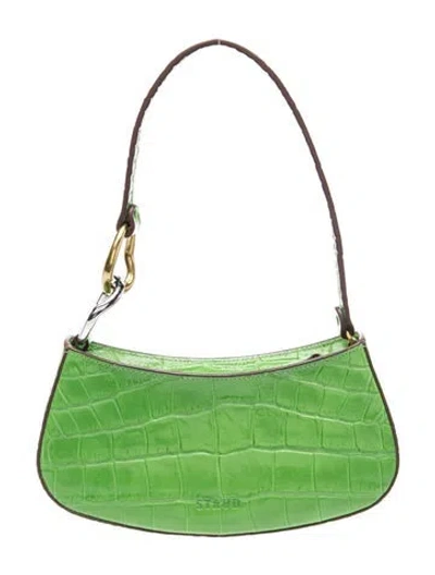 Pre-owned Staud Embossed Leather Hobo In Green
