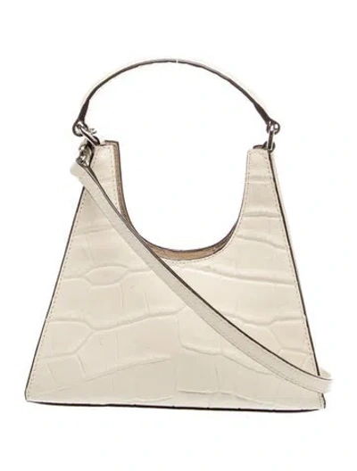 Pre-owned Staud Embossed Leather Hobo In Neutral