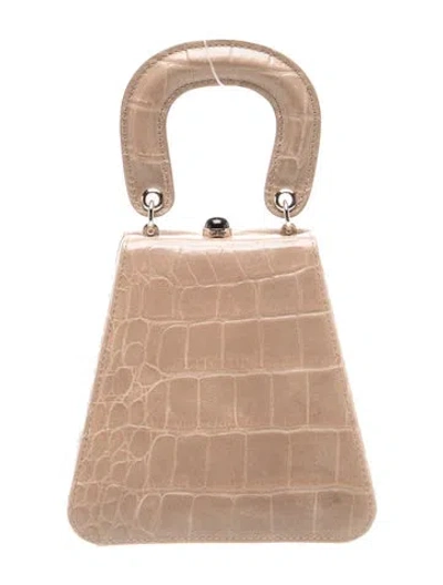 Pre-owned Staud Embossed Leather Kenny In Neutrals
