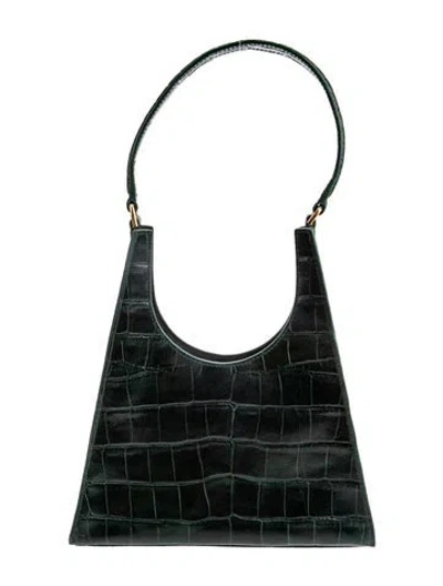 Pre-owned Staud Embossed Leather Rey Bag In Green