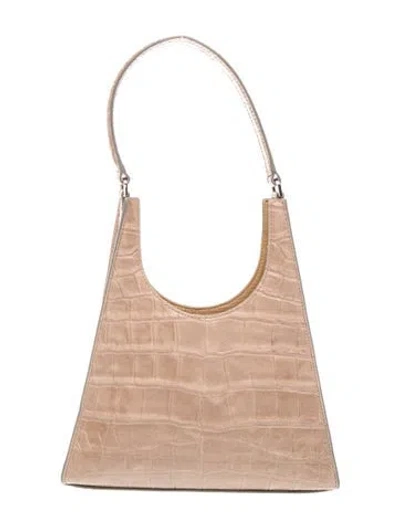 Pre-owned Staud Embossed Leather Rey In Neutral
