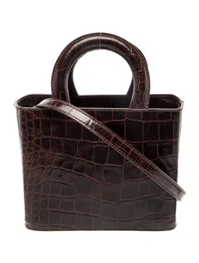 Pre-owned Staud Embossed Leather Shoulder Bag In Brown