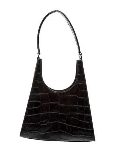 Pre-owned Staud Embossed Leather Shoulder Bag In Brown