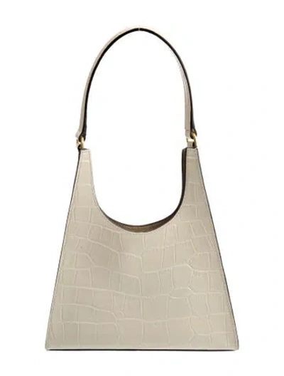 Pre-owned Staud Embossed Leather Shoulder Bag In Neutral