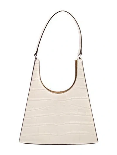Pre-owned Staud Embossed Leather Shoulder Bag In Neutral