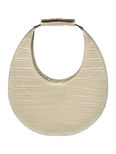 Pre-owned Staud Embossed Leather Shoulder Bag In Neutrals