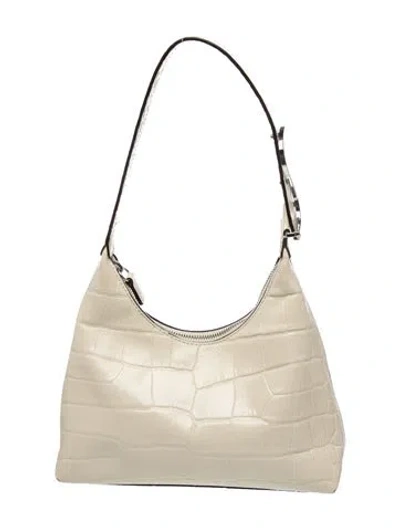Pre-owned Staud Embossed Leather Shoulder Bag In Neutrals