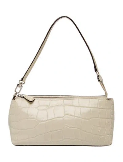 Pre-owned Staud Embossed Leather Shoulder Bag In Neutrals