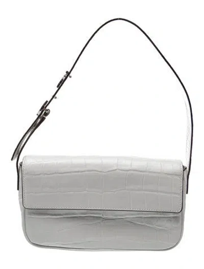 Pre-owned Staud Embossed Leather Shoulder Bag In Neutrals