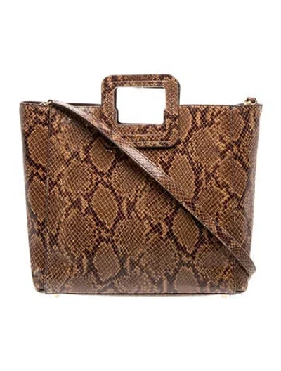 Pre-owned Staud Embossed Leather Top Handle Bag In Multi