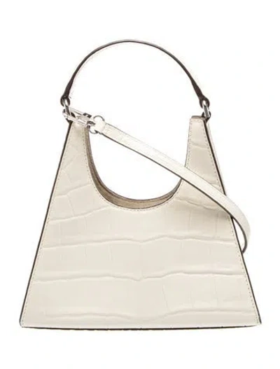 Pre-owned Staud Embossed Leather Top Handle Bag In Neutrals
