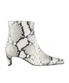 Staud Embossed Pointed Toe Boots In White