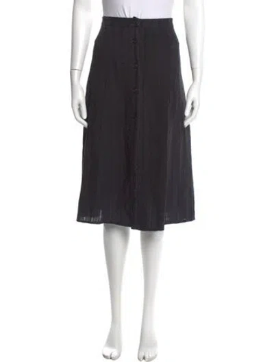 Pre-owned Staud Embroidered Accent Knee-length Skirt In Black