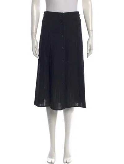 Pre-owned Staud Embroidered Accent Knee-length Skirt In Blue