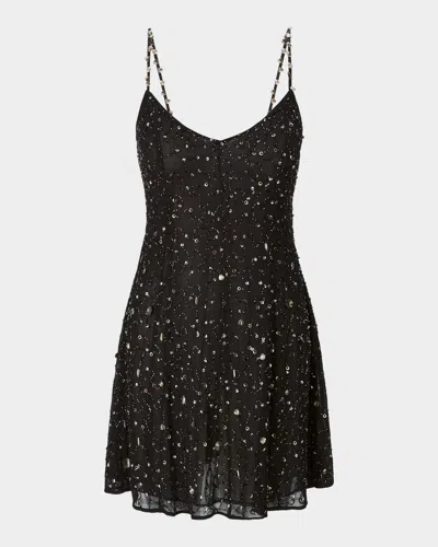 Staud Emily Embellished Tulle Mini Dress In Black