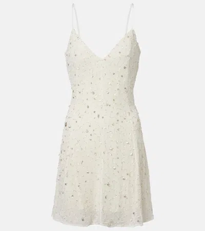Staud Emily Embellished Tulle Minidress In Neutral