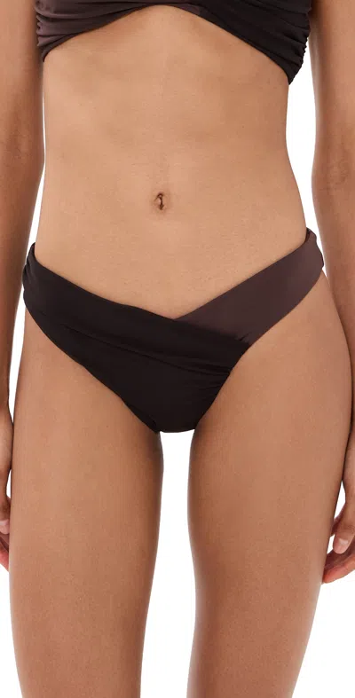 Staud Emsley Bikini Bottoms Espresso/dark Chocolate In Brown