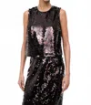 Staud Sequined Top In Black