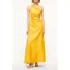 Staud Este Silk Blend Dress In Sunset Gold