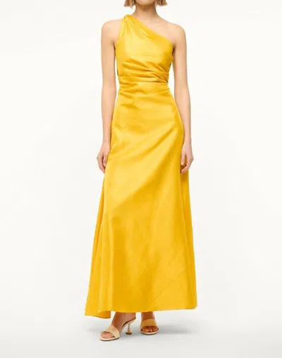 Staud Este Silk Dress In Sunset Gold In Multi