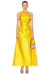 Staud Este Silk Blend Dress In Sunset Gold