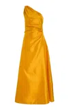 Staud Este Silk Blend Dress In Yellow