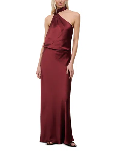 Staud Estelle Tie Neck Dress In Burgundy