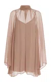 Staud Esther Chiffon Mini Dress In Brown