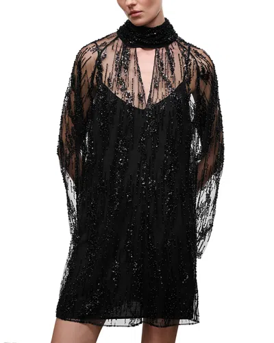 Staud Esther Embellished Mini Dress In Black