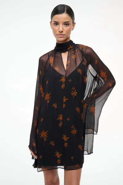 Staud Esther Mini Dress In Autumn Night In Black