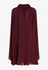 Staud Esther V-neck Mini Dress In Burgundy
