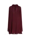 Staud Esther Viscose Mini Dress In Burgundy