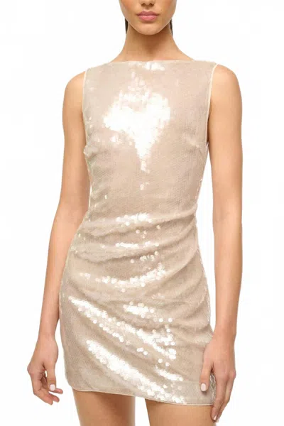 Staud Eton Mini Dress In Moon In Neutral