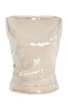 Staud Off-white Eton Tank Top In Silver