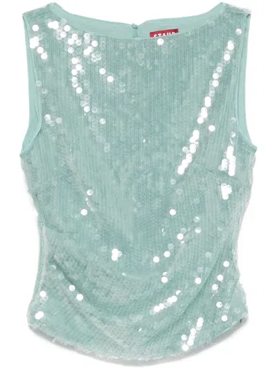 Staud Eton Paillette Tank Top In Mist