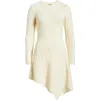 Staud Eva Long Sleeve Cable Stitch Sweater Dress In Neutral