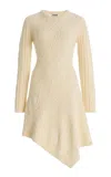 Staud Eva Wool-blend Mini Sweater Dress In White