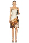 Staud Evangeline Silk Dress In Multi