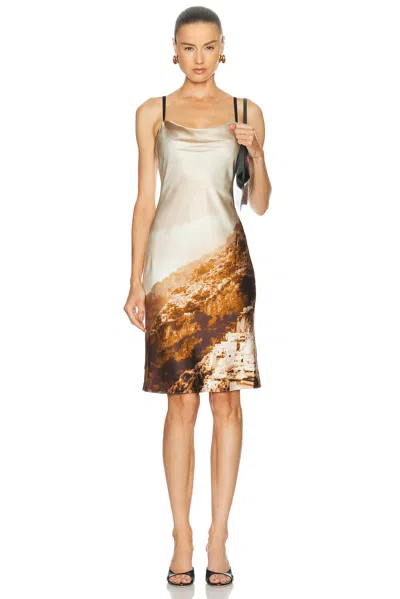 Staud Evangeline Silk Dress In Multi