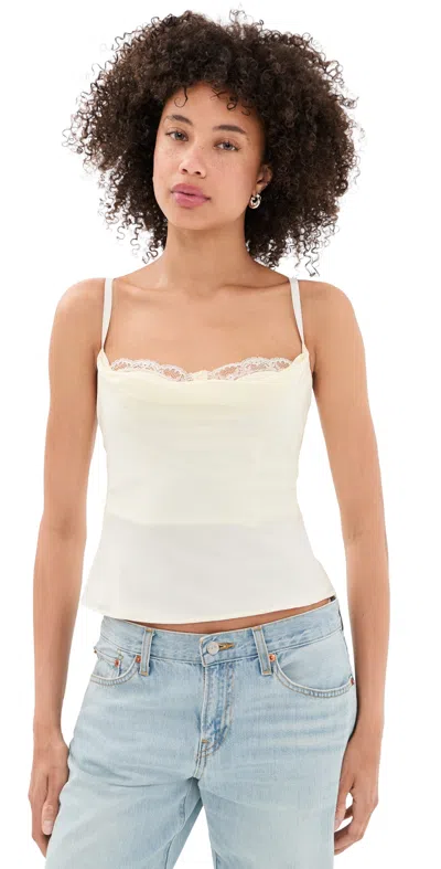 STAUD EVANGELINE SILK TOP IVORY