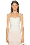 Staud Evangeline Silk Top Ivory In White
