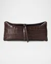 Staud Eve Croc-embossed Leather Clutch Bag