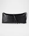 Staud Eve Croc-embossed Leather Clutch Bag
