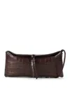 Staud Eve Croco Embossed Leather Clutch In Brown