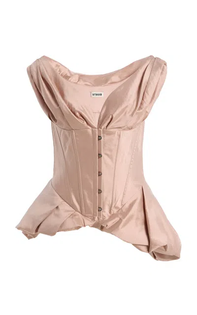 Staud Fabianne Silk Top In Pink
