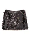 Staud Fitted Max Polyester Sequin Miniskirt In Blue