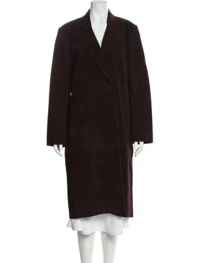 Pre-owned Staud Faux Fur Coat In Brown