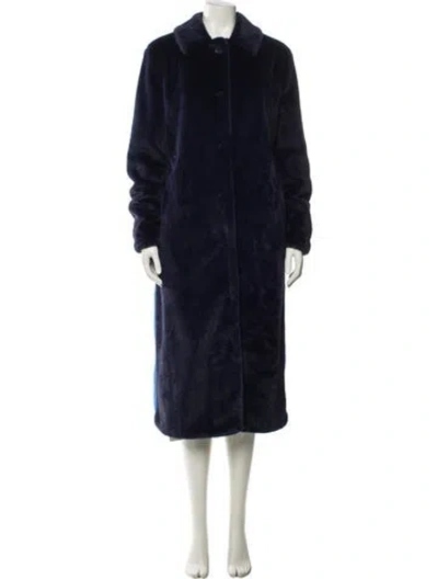 Pre-owned Staud Faux Fur Coat W/ Tags In Blue